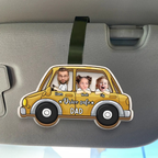 Personalised Drive Safe Car Sun Visor Clip with Photos for Dad
