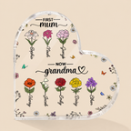 Personalised Floral Acrylic Plaque - First Mum, Now Grandma