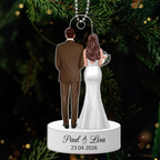 Personalised Wedding Acrylic Hanging Ornament for Couples