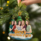 Personalised Wooden Christmas Ornament with Photo - For Sisters & Best Friends