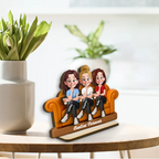 Personalised Besties Wooden Plaque - Girls on Sofa Design