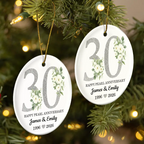Personalised Wedding Anniversary Ceramic Ornament with Number & Name