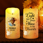 Personalised Memorial LED Candle with Photo & Quote