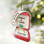 Personalised Engagement Acrylic Christmas Ornament - Ring Box Design