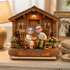Personalised Couple Layered Wooden Plaque - Couple with House Design