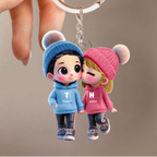 Personalised Acrylic Keyring for Couples - Couple in Hoodies Design