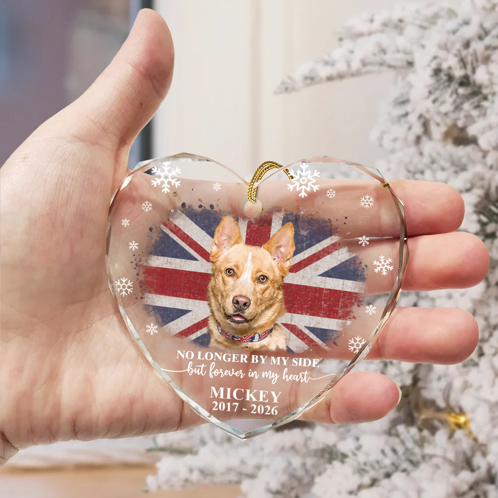 Personalised Glass Christmas Ornament with Photo - Pet Memorial