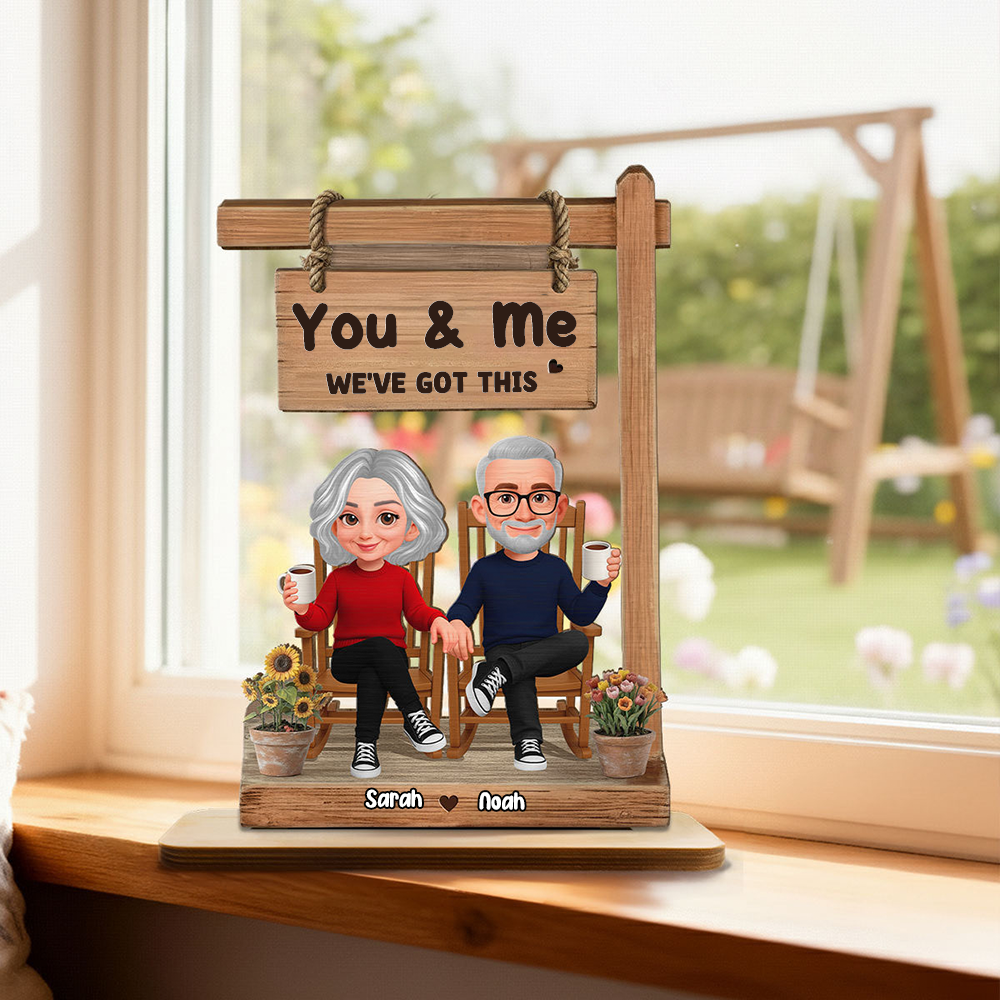 Personalised Couple Layered Wooden Plaque with Text