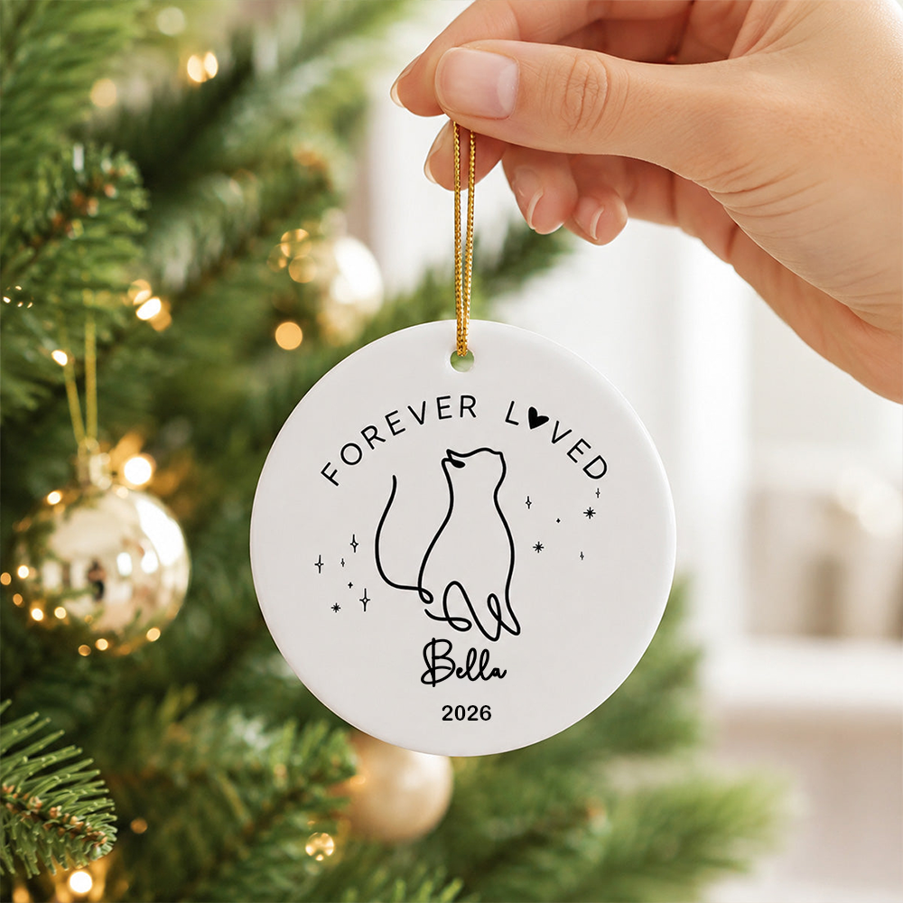 Personalised Pet Memorial Ceramic Christmas Ornament with Name