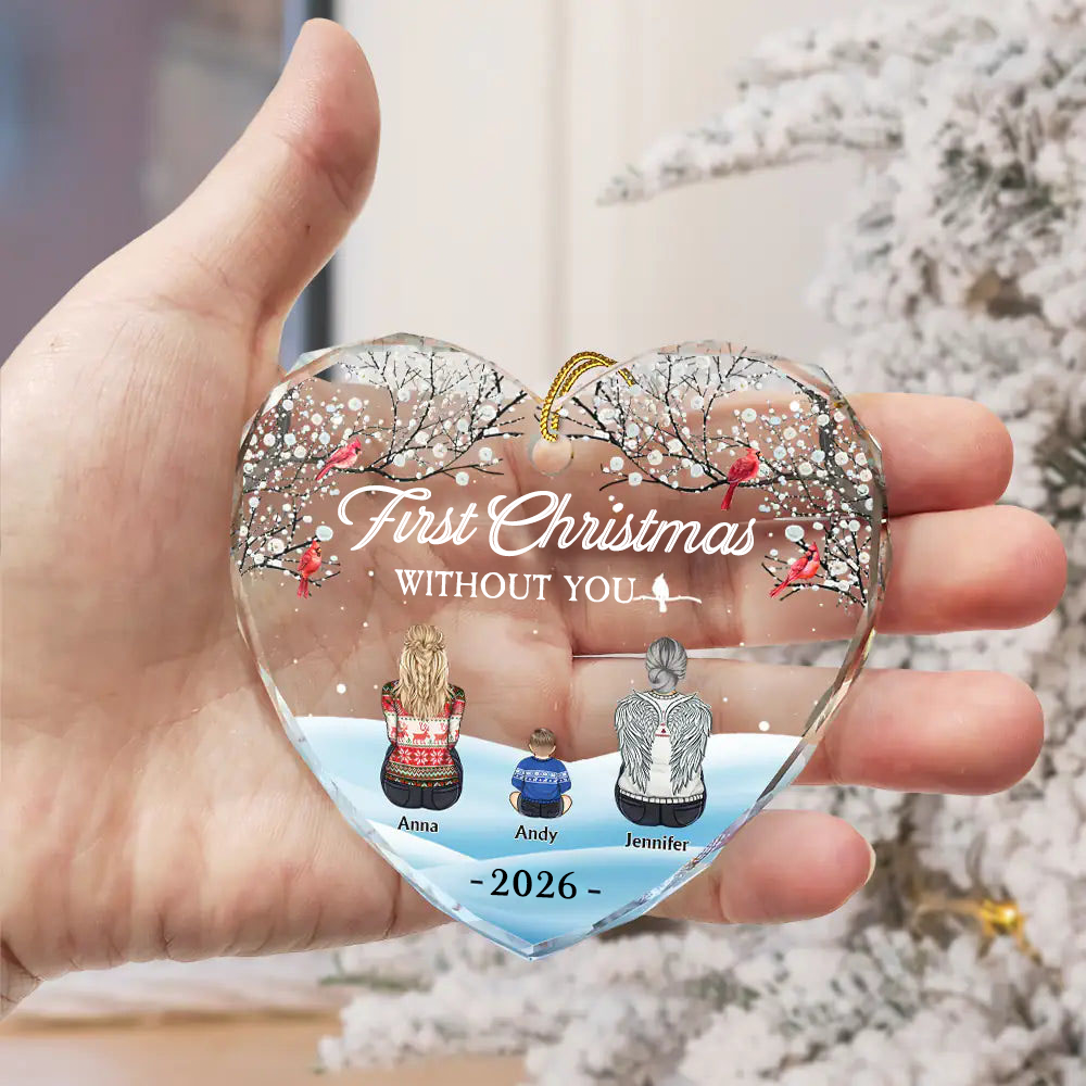 Personalised Memorial Glass Christmas Ornament - First Christmas without You