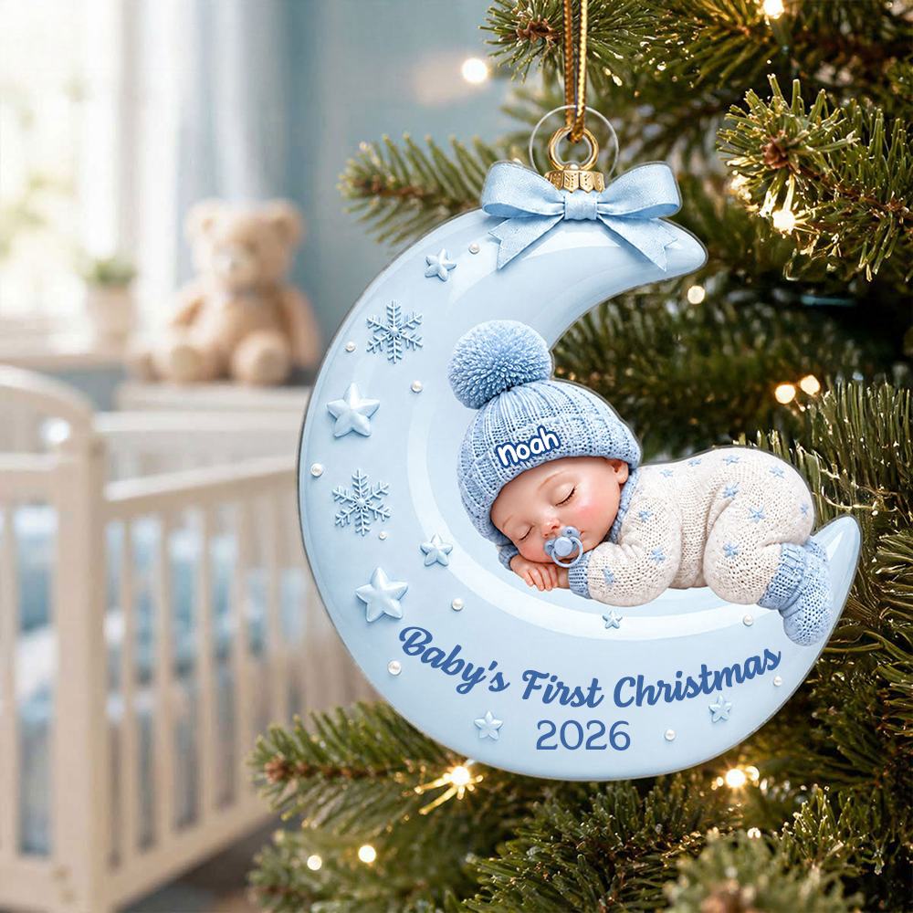 Personalised Acrylic Christmas Ornament with Name - "Baby's First Christmas"
