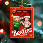 Personalised Acylic Christmas Ornament for Bestie & Sister - Partners in Crime Design