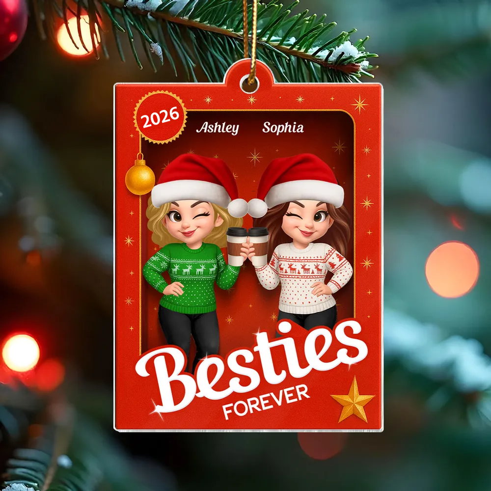 Personalised Acylic Christmas Ornament for Bestie & Sister - Partners in Crime Design