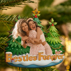 Personalised Wooden Christmas Ornament with Photo - For Sisters & Best Friends
