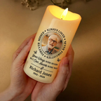 Personalised Memorial LED Candle with Photo & Quote - Always Loved
