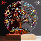Personalised LED Night Light with Names - Family Tree Design