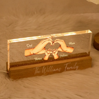 Personalised Family LED Night Light with Names - Hand in Hand Design