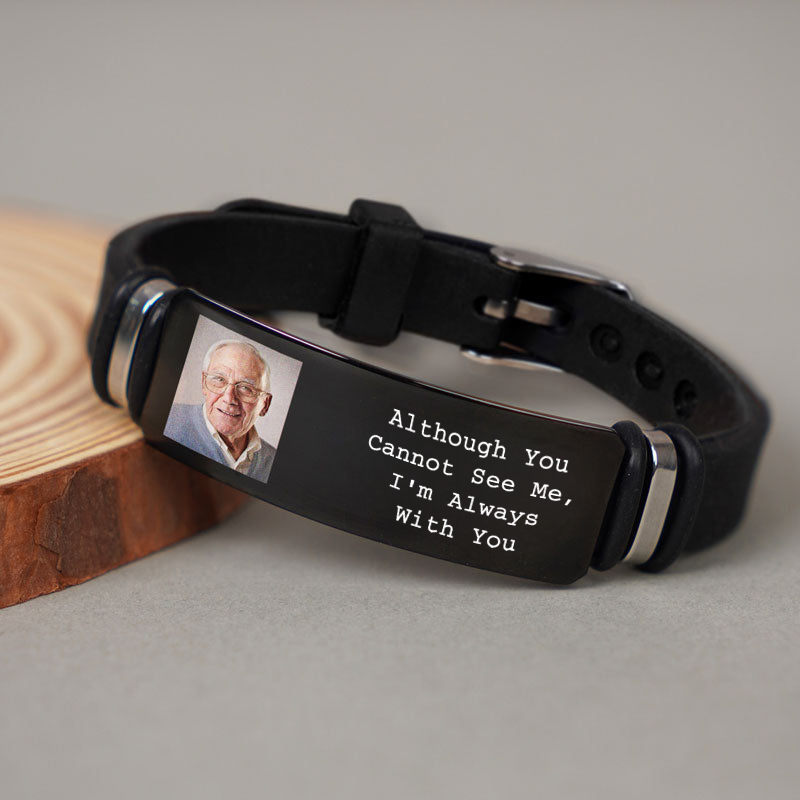 Personalised Memorial Silicone Bracelet with Photo & Quotes