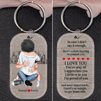 Personalised Couple Arylic Keyring - Couple Hugging Design