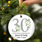 Personalised Wedding Anniversary Ceramic Ornament with Number & Name