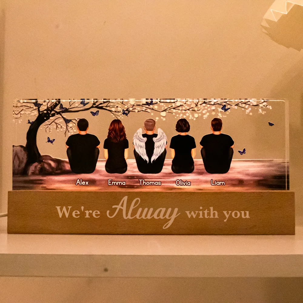 Personalised Memorial LED Night Light - Family under the Tree Design