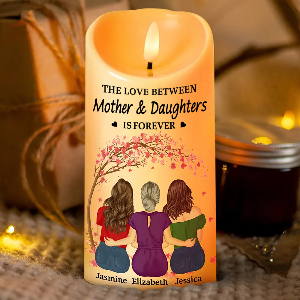 Personalised LED Candle - Mum and Daughters Design