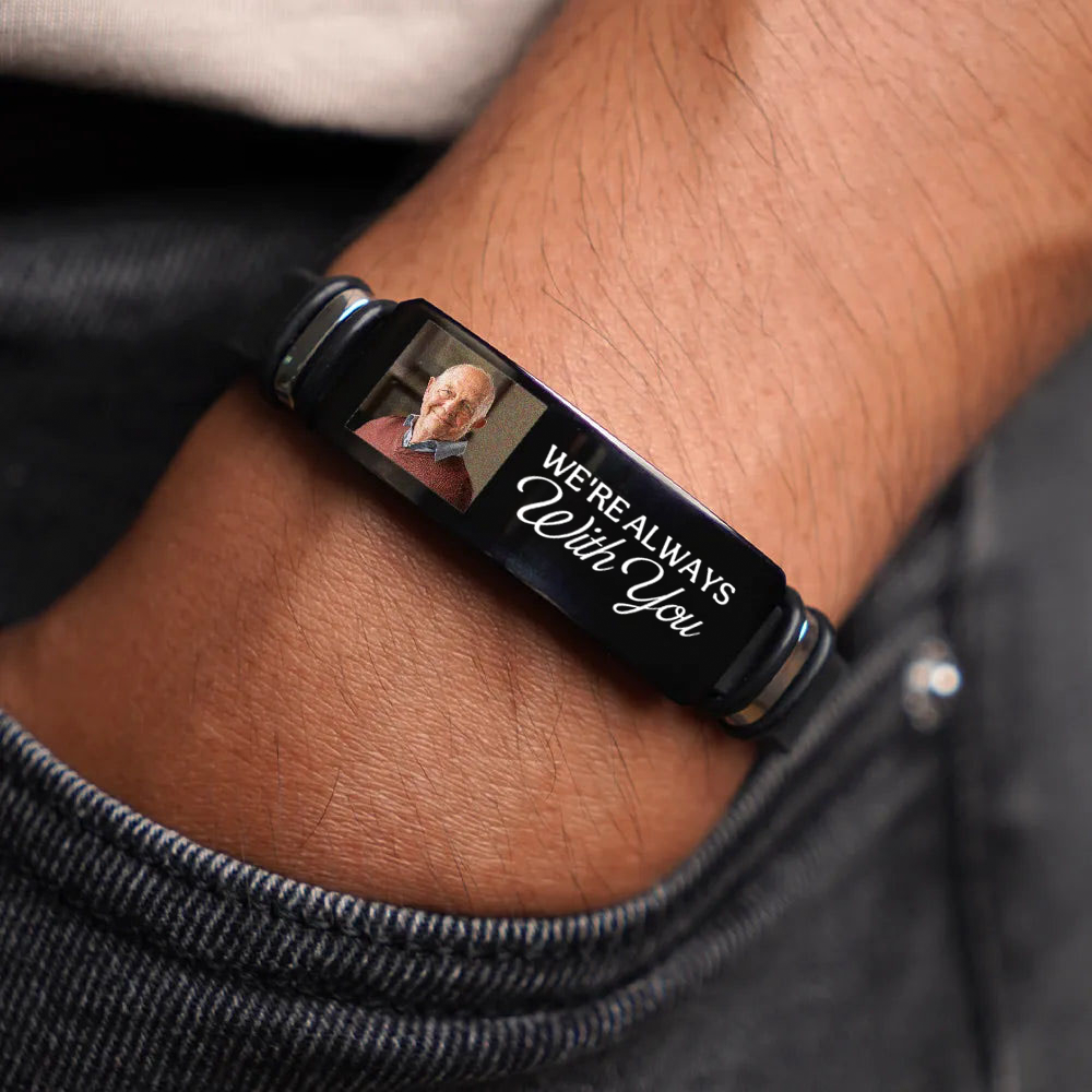 Personalised Memorial Silicone Bracelet with Photo - " Never Walk Alone "
