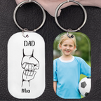 Personalised Best Dad Acrylic Keyring - Fist-Bump Design