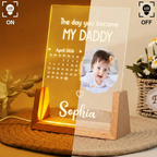 Personalised LED Night Light with Photo & Text - The Day you became my...