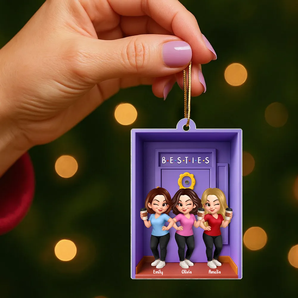 Personalised Acrylic Christmas Ornament for Bestie & Sister - Purple Door Design