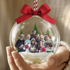 Personalised Family Photo Clear Christmas Bauble