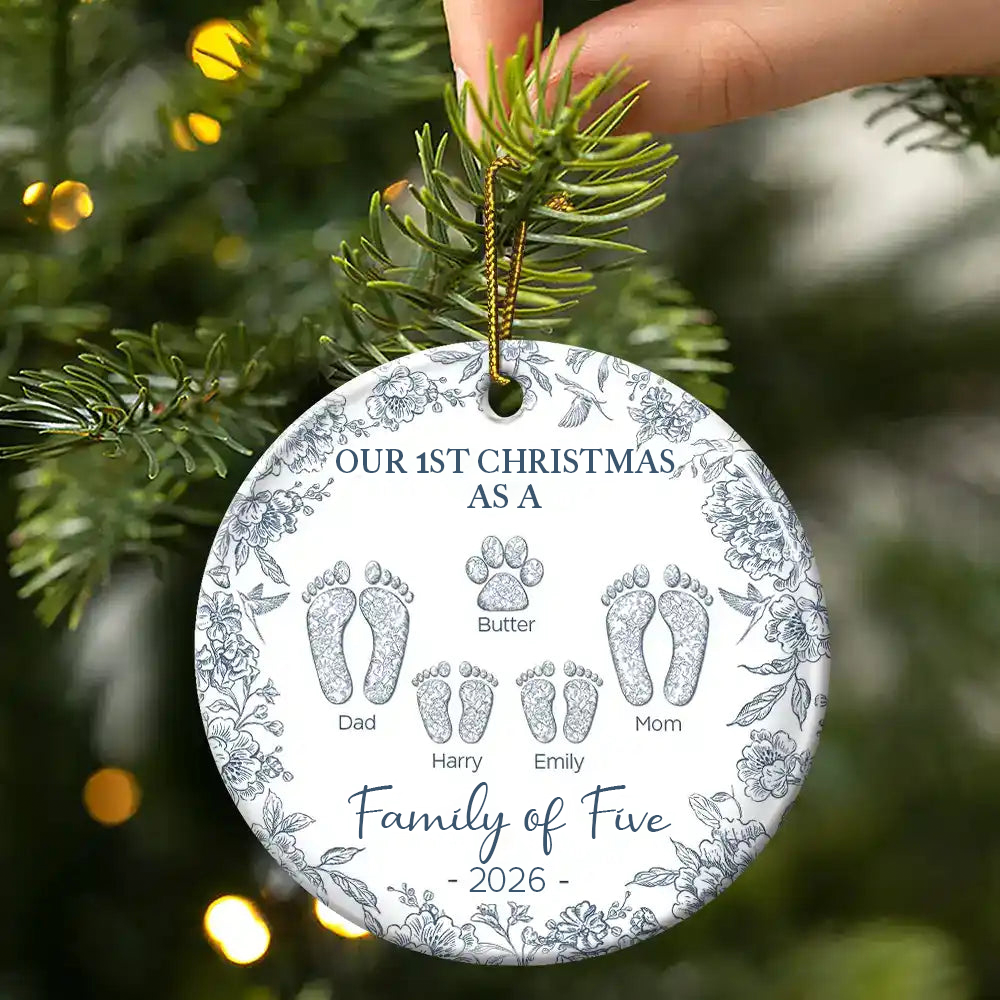 Personalised Ceramic Christmas Ornament - Our 1st Christmas as a Family of...