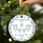 Personalised Ceramic Christmas Ornament - Our 1st Christmas as a Family of...