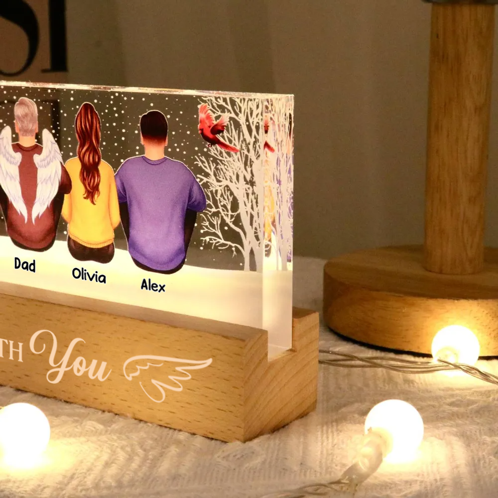 Personalised Memorial LED Night Light with Family