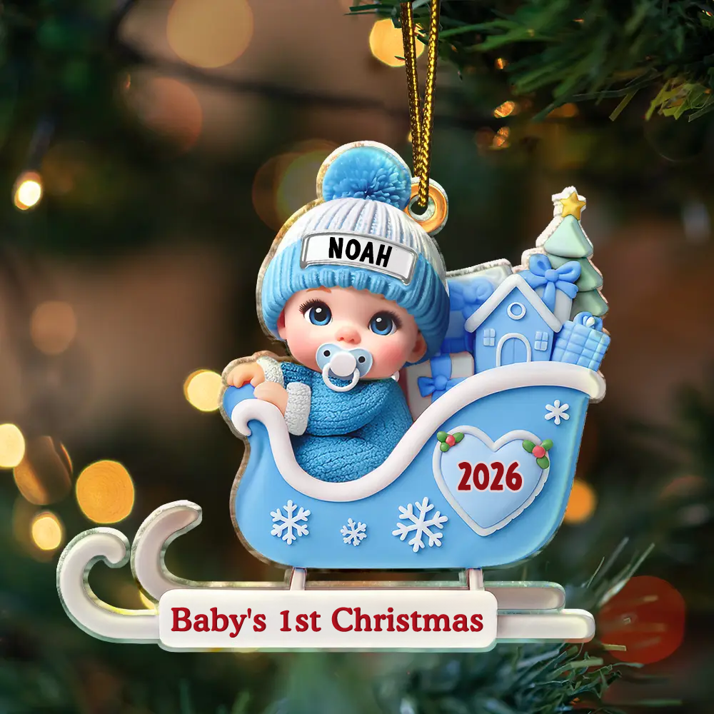 Personalised Baby Acrylic Christmas Ornament - Baby's First Christmas