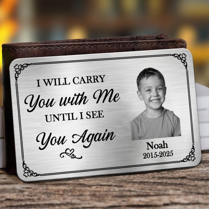 Personalised Memorial Wallet Card with Photo & Text