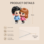 Personalised Couple Acrylic Hanging Ornament - Cartoon Character Design
