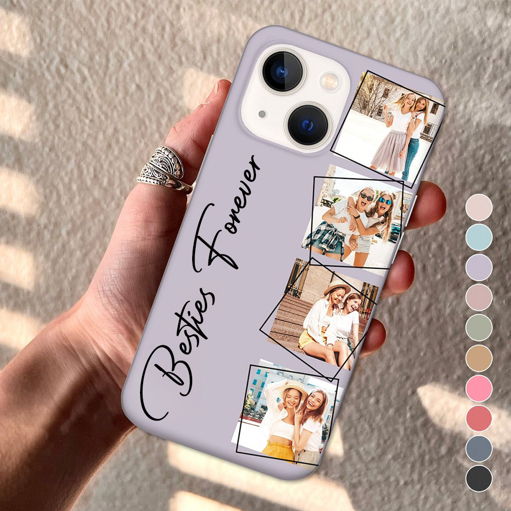 Personalised Silicone Phone Case for iPhone & Samsung Galaxy - Photo & Text Design