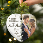 Personalised Couple Ceramic Christmas Ornament - First Christmas Married