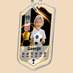 Personalised Football Player Card Acrylic Keyring with Photo & Stats