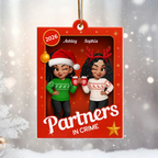 Personalised Acylic Christmas Ornament for Bestie & Sister - Partners in Crime Design