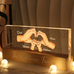 Personalised Family LED Night Light with Names - Hand in Hand Design