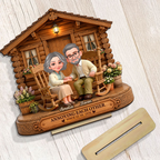 Personalised Couple Layered Wooden Plaque - Couple with House Design