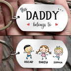 Personalised Stainless Steel Keyring with Children’s Names & Icons - This...belongs to Design