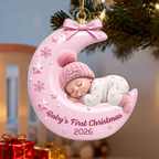 Personalised Acrylic Christmas Ornament with Name - "Baby's First Christmas"