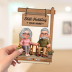 Personalised Couple Layered Wooden Plaque - Couple Sitting On Rocking Chair