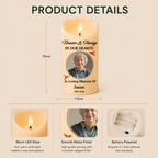 Personalised Memorial LED Candle with Photo - Forever & Always in Our Hearts
