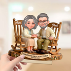 Personalised Anniversary 2D Wooden Plaque for Couple - Growing Old Together since...