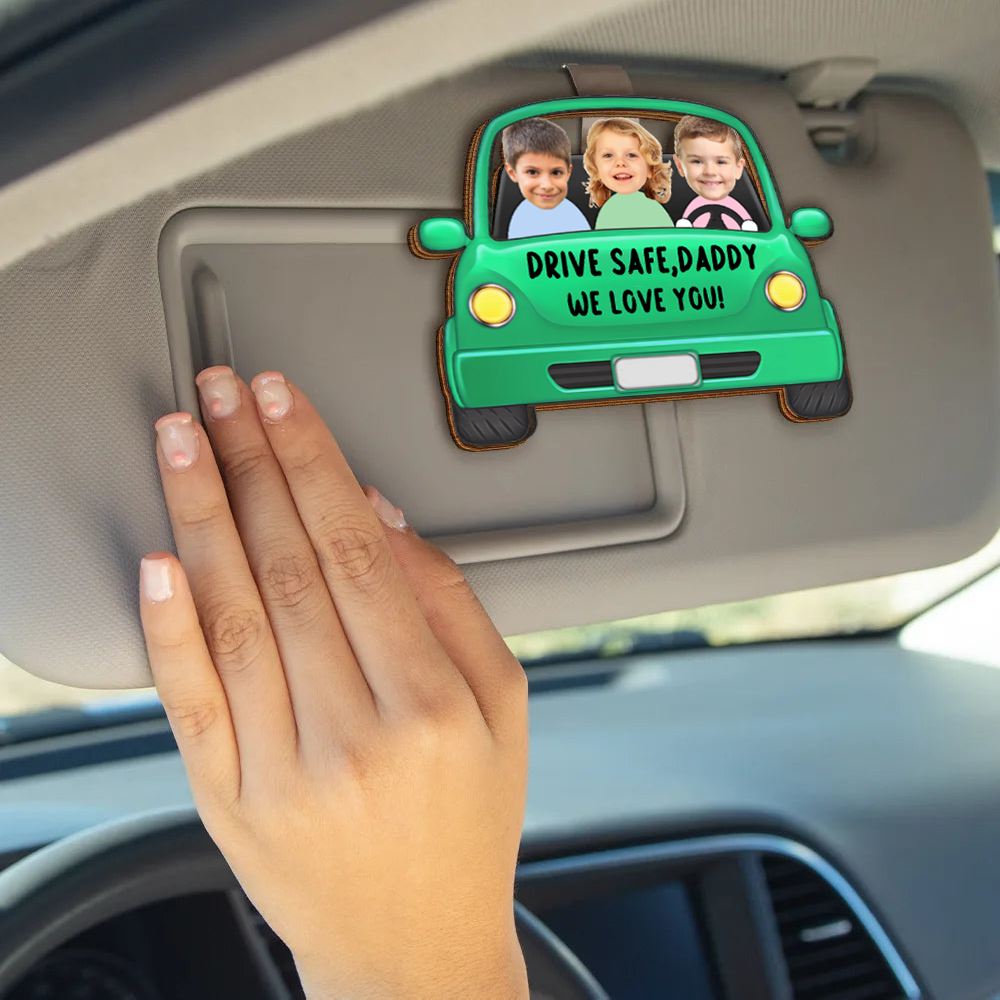 Personalised Car Visor Clip with Photos & Text - Drive Safe...