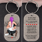 Personalised Couple Arylic Keyring - Couple Hugging Design
